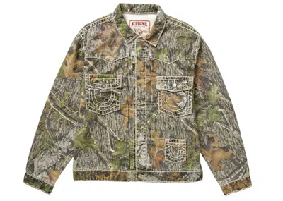 Pre-owned Supreme Men's  True Religion Denim Trucker Jacket In Mossy Oak Camo