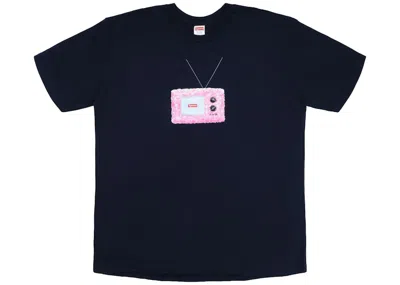 Pre-owned Supreme Men's  Tv Tee Shirt In Navy Blue