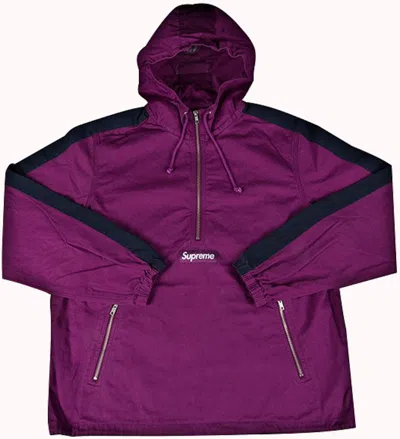 Pre-owned Supreme Men's  Twill Anorak Pullover In Magenta