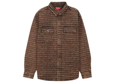 Pre-owned Supreme Men's  Type Jacquard Denim Shirt In Brown