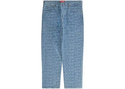 Pre-owned Supreme Men's  Type Jacquard Regular Jean In Blue