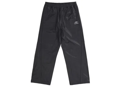 Pre-owned Supreme Men's  Umbro Leather Track Pant In Black
