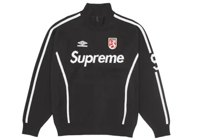 Pre-owned Supreme Men's  Umbro Zip Up Sweater In Black