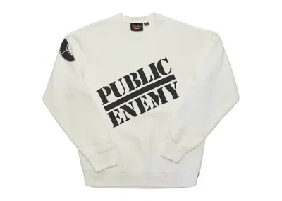 Pre-owned Supreme Men's  Undercover/public Enemy Crewneck Sweatshirt In White