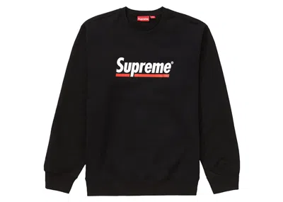 Pre-owned Supreme Men's  Underline Crewneck Sweatshirt In Black