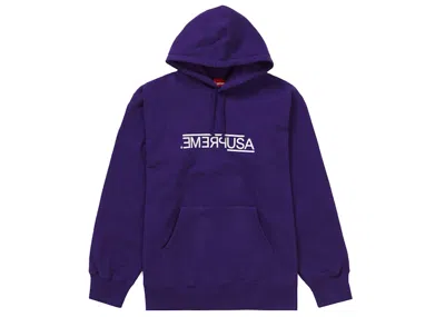 Pre-owned Supreme Men's  Usa Hooded Sweatshirt In Purple