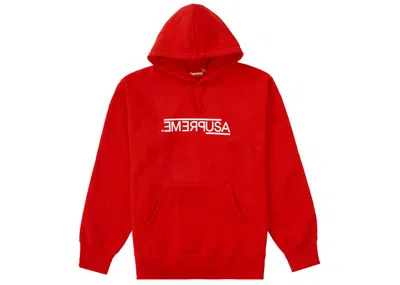 Pre-owned Supreme Men's  Usa Hooded Sweatshirt In Red