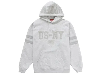 Pre-owned Supreme Men's  Usny Hooded Sweatshirt In Ash Grey