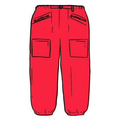 Pre-owned Supreme Men's  Utility Belted Pant In Bright Red