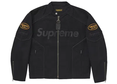 Pre-owned Supreme Men's  Vanson Leathers Cordura Cotton Jacket In Black