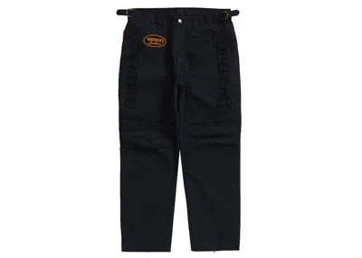 Pre-owned Supreme Men's  Vanson Leathers Cordura Denim Racing Pant In Black