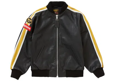 Pre-owned Supreme Men's  Vanson Leathers Perforated Bomber Jacket In Black