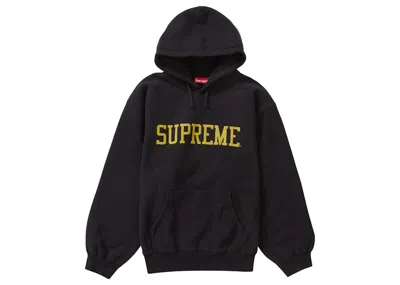 Pre-owned Supreme Men's  Varsity Hooded Sweatshirt In Black