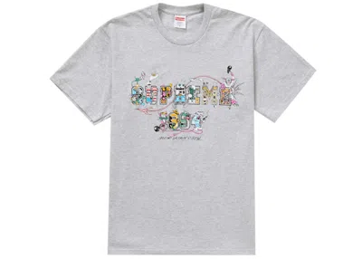 Pre-owned Supreme Men's  Varsity Tee Shirt In Ash Grey