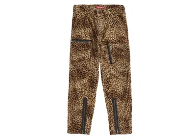 Pre-owned Supreme Men's  Velvet Flight Pant In Leopard In Brown
