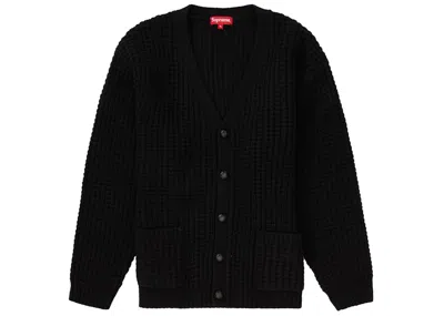 Pre-owned Supreme Men's  Waffle Knit Cardigan In Black