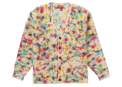 Pre-owned Supreme Men's  Waffle Knit Cardigan In Tie Dye