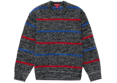 Pre-owned Supreme Men's  Waffle Small Box Sweater In Stripe Melange