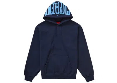 Pre-owned Supreme Men's  Warm Up Hooded Sweatshirt Ss24 In Navy Blue