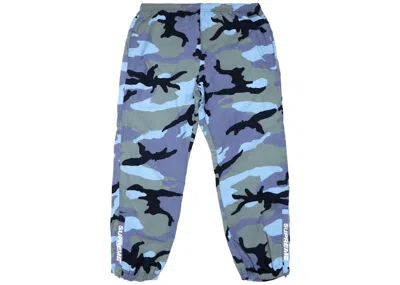 Pre-owned Supreme Men's  Warm Up Pant (ss18) In Blue Camo