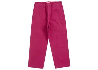 Pre-owned Supreme Men's  Washed Herringbone Chino Pant In Dusty Pink