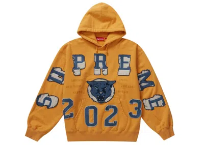 Pre-owned Supreme Men's  Washed Panther Hooded Sweatshirt In Dusty Gold