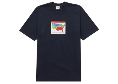 Pre-owned Supreme Men's  Weather Tee Shirt In Navy Blue