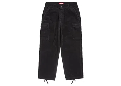 Pre-owned Supreme Men's  Wide Wale Corduroy Cargo Pant (fw24) In Black