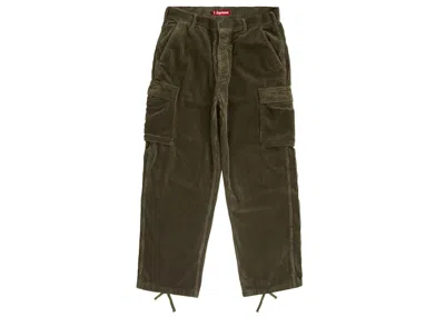 Pre-owned Supreme Men's  Wide Wale Corduroy Cargo Pant (fw24) In Olive