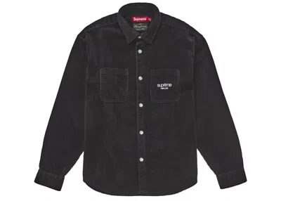 Pre-owned Supreme Men's  Wide Wale Corduroy Snap Shirt In Black