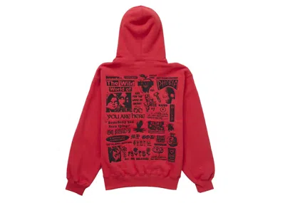 Pre-owned Supreme Men's  Wild Embroidered Hooded Sweatshirt In Burnt Red