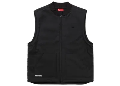 Pre-owned Supreme Men's  Windstopper Work Vest In Black