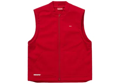 Pre-owned Supreme Men's  Windstopper Work Vest In Red