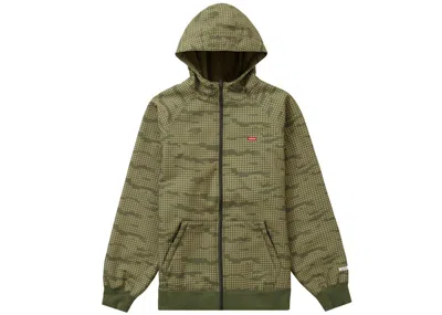 Pre-owned Supreme Men's  Windstopper Zip Up Hooded Sweatshirt (fw21) In Olive Grid Camo