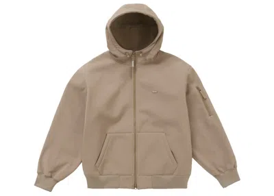 Pre-owned Supreme Men's  Windstopper Zip Up Hooded Sweatshirt (fw24) In Taupe