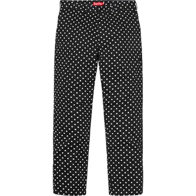 Pre-owned Supreme Men's  Work Pant (fw18) In Black/white Polka Dot