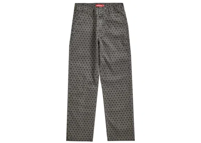 Pre-owned Supreme Men's  Work Pant (fw19) In Black Monogram