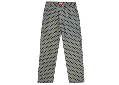 Pre-owned Supreme Men's  Work Pant (fw19) In Navy Blue Monogram