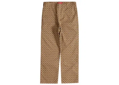 Pre-owned Supreme Men's  Work Pant Pant (ss22) In Khaki Monogram
