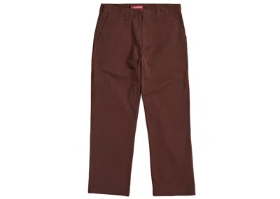 Pre-owned Supreme Men's  Work Pant (ss25) In Mahogany