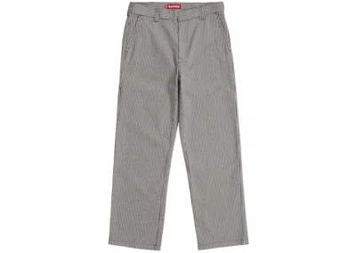 Pre-owned Supreme Men's  Work Pant (ss25) In White Houndstooth