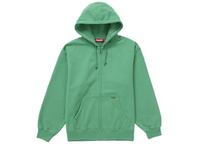 Pre-owned Supreme Men's  Work Zip Up Hooded Sweatshirt In Green