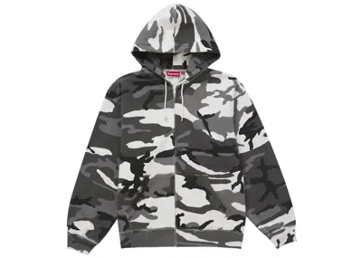 Pre-owned Supreme Men's  Work Zip Up Hooded Sweatshirt In Snow Camo