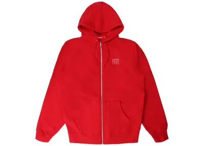 Pre-owned Supreme Men's  World Famous Zip Up Hooded Sweatshirt In Red