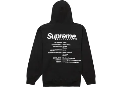 Pre-owned Supreme Men's  Worldwide Hooded Sweatshirt In Black