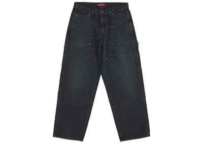 Pre-owned Supreme Men's  Worn Double Knee Painter Pant In Black