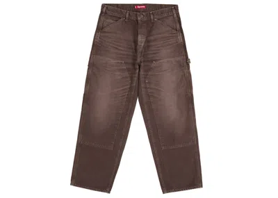 Pre-owned Supreme Men's  Worn Double Knee Painter Pant In Brown
