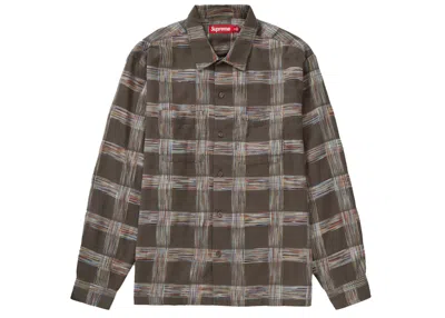 Pre-owned Supreme Men's  Woven Plaid Shirt In Light Brown