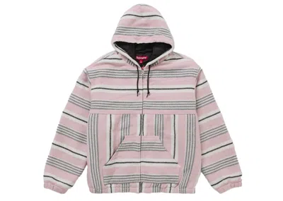 Pre-owned Supreme Men's  Woven Stripe Hooded Jacket In Pink