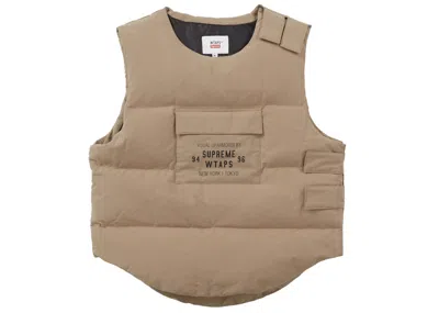 Pre-owned Supreme Men's  Wtaps Tactical Down Vest In Tan